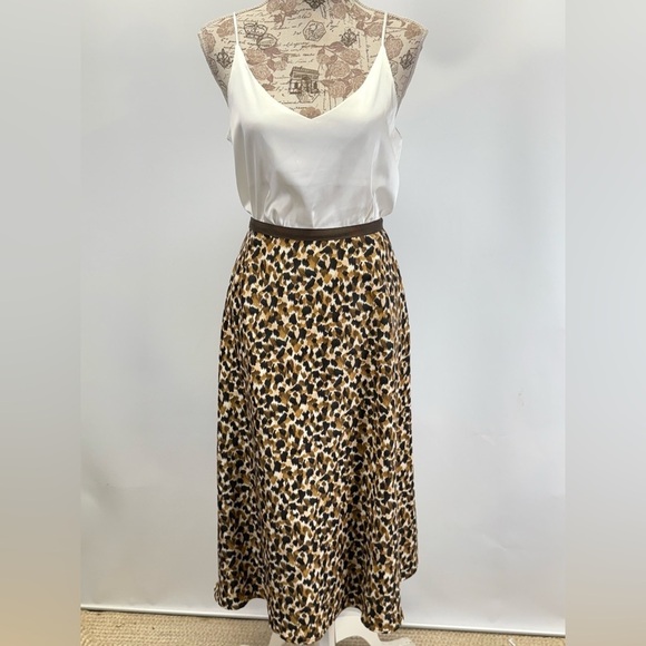 Talbots Dresses & Skirts - TALBOTS Brown, black & Tan A-Line animal print midi skirt size 16W